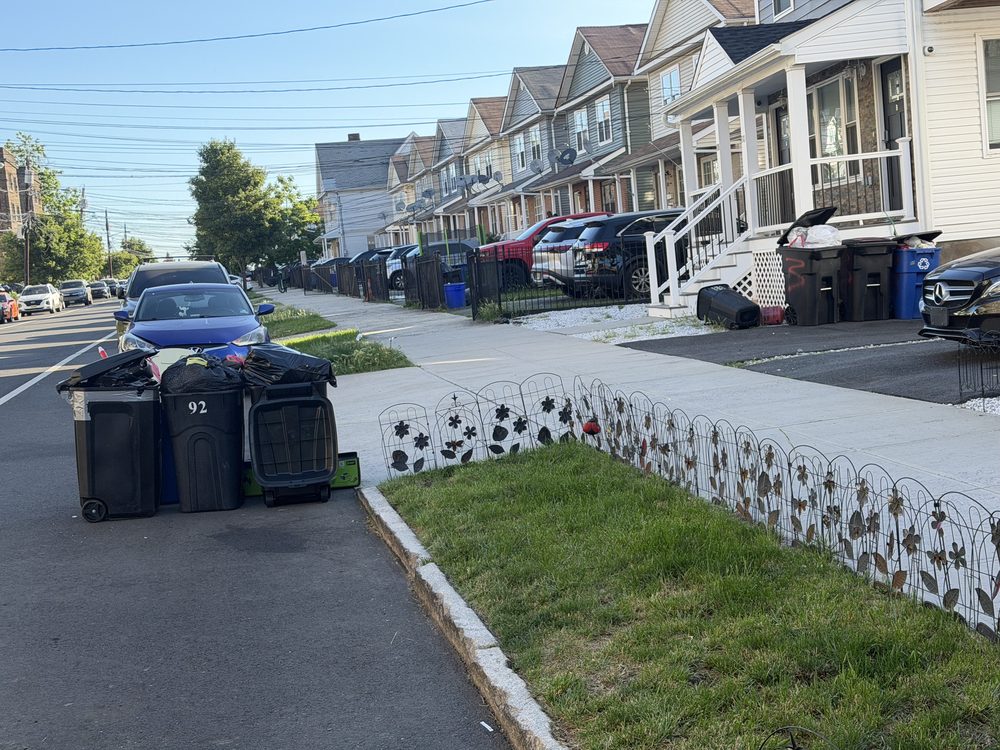 Real Five Star Curb trash bins at a New Jersey residential curb before trash pickup